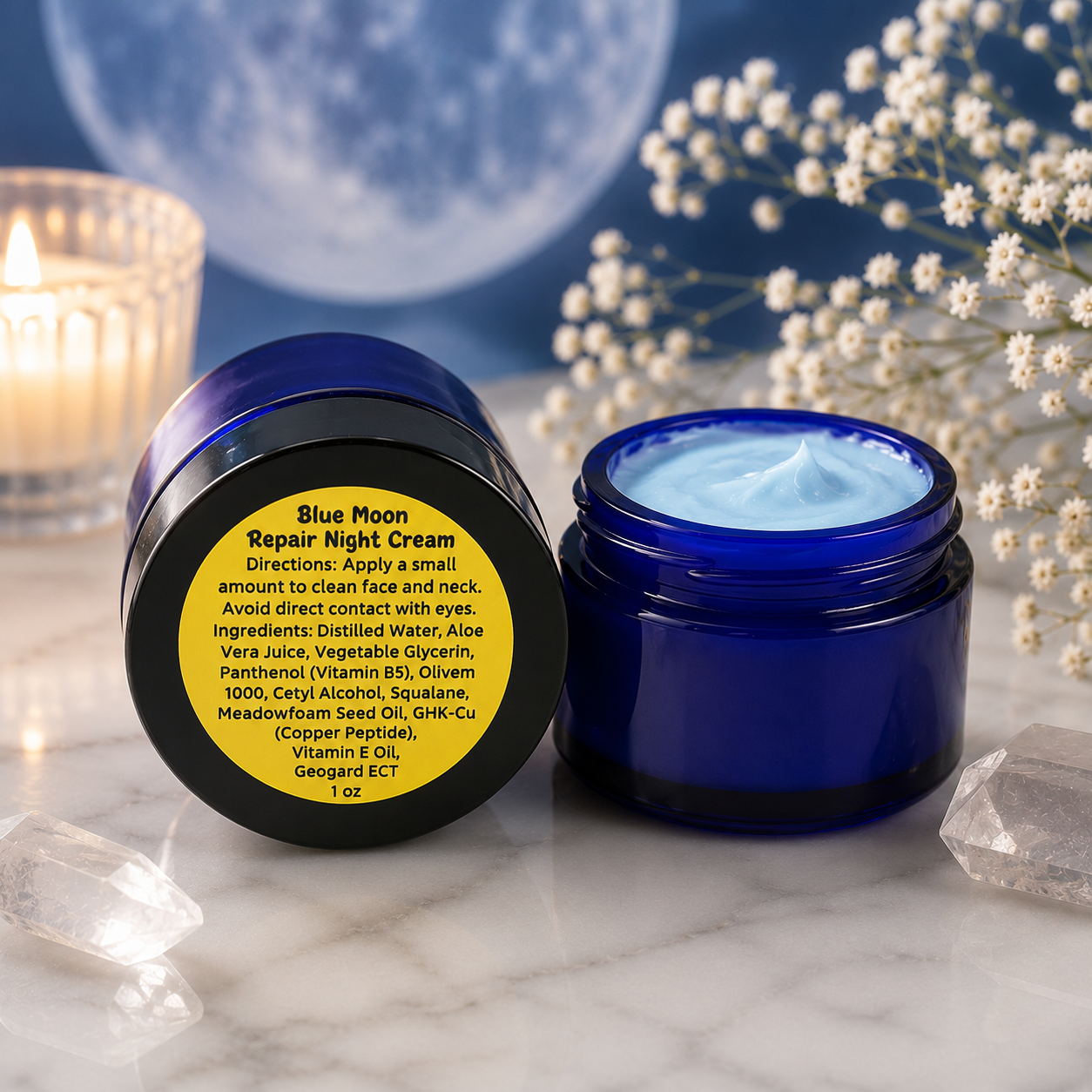 lue Moon Repair Night Cream
Copper Peptide Recovery Cream | 1 oz